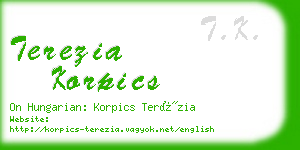terezia korpics business card